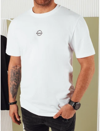 Pánske biele tričko s potlačou FashionStreet RX5457