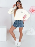 Dámska nadrozmerná mikina s výšivkou CHERSOFT ecru FashionStreet BY1400 Dámska nadrozmerná mikina s výšivkou CHERSOFT ecru FashionStreet BY1400