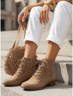 Dámske šnurovacie topánky camel FashionStreet ZY1348 Dámske šnurovacie topánky camel FashionStreet ZY1348