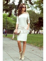 Dámske športové šaty v béžovej melanžovej farbe 13-109 Dámske športové šaty v béžovej melanžovej farbe 13-109