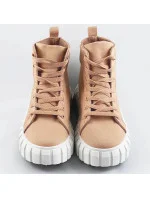 Béžové šnurovacie topánky (XA060)