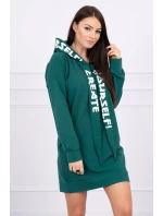 Oversize šaty s kapucňou tmavo zelené