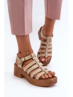 Dámske kožené sandále Zazoo 40410 beige Dámske kožené sandále Zazoo 40410 beige