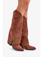 Hnedé topánky Iveliri na podpätku