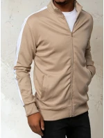 Pánska mikina na zips béžová FashionStreet BX5564