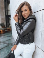 Dámska krátka prešívaná bunda SPORT HEVEN black FashionStreet TY3710 Dámska krátka prešívaná bunda SPORT HEVEN black FashionStreet TY3710