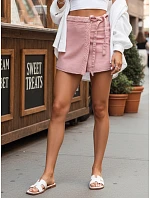 Dámska džínsová sukňa-šortky ružová FashionStreet SY0496