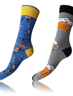 Veselé ponožky 2 páry CRAZY SOCKS 2x - BELLINDA - sivé