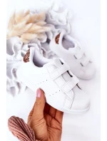 Detské tenisky so suchým zipsom Biela a ružová zlatá roztomilá dievčina Detské tenisky so suchým zipsom Biela a ružová zlatá roztomilá dievčina