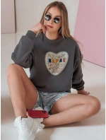 Dámska nadrozmerná mikina so srdcom SERDUCHOVA graphite FashionStreet BY1441