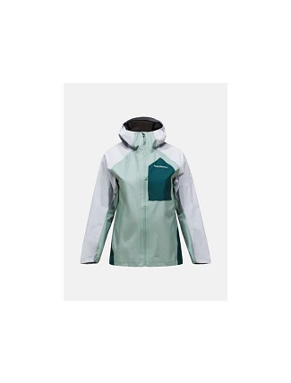 Dámska bunda PEAK PERFORMANCE W Trail Hipe 3L Shell Jacket, zelená farba Dámska bunda PEAK PERFORMANCE W Trail Hipe 3L Shell Jacket, zelená farba