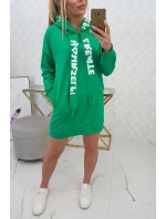 Oversize zelené šaty s kapucňou
