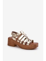 Zazoo 40410 Dámske kožené sandále Gold