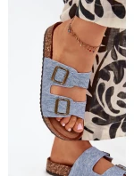 Damskie Klapki Na Korkowej Platformie Z Klamrami Jasny Jeans Vesina Damskie Klapki Na Korkowej Platformie Z Klamrami Jasny Jeans Vesina