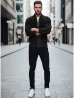 Pánsky čierny sveter na zips FashionStreet WX2232