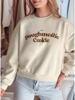 Dámska nadrozmerná mikina s potlačou COOKIES svetlo béžová FashionStreet BY1446 Dámska nadrozmerná mikina s potlačou COOKIES svetlo béžová FashionStreet BY1446