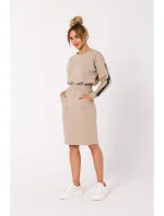 M728 Priliehavá sukňa s vreckami - béžová