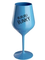 BUBUBUBLINKY - modrý nerozbitný pohár na víno 470 ml