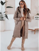 Dámska prechodná bunda ORVITA prešívaná s kapucňou tmavo béžová FashionStreet TY5027 Dámska prechodná bunda ORVITA prešívaná s kapucňou tmavo béžová FashionStreet TY5027