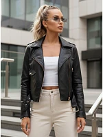 Dámska bunda z ekokože so zipsom ramones black FashionStreet TY5648 Dámska bunda z ekokože so zipsom ramones black FashionStreet TY5648
