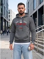 Pánska mikina s kapucňou a vreckom na hrudi s potlačou, tmavošedá, FashionStreet NX5150BX Pánska mikina s kapucňou a vreckom na hrudi s potlačou, tmavošedá, FashionStreet NX5150BX