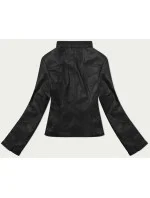 Krátka čierna dámska bunda so stojačikom J Style (11Z8127) Krátka čierna dámska bunda so stojačikom J Style (11Z8127)