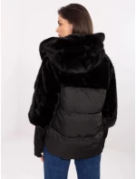 Čierna voľná bunda z rôznych materiálov (WJ218) Čierna voľná bunda z rôznych materiálov (WJ218)