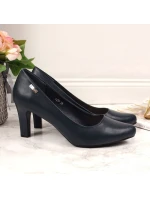 Sergio Leone tmavomodré lodičky na podpätku