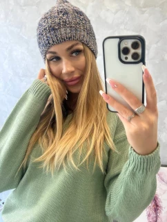 Fleecová čiapka Melisa K241 navy blue+blue