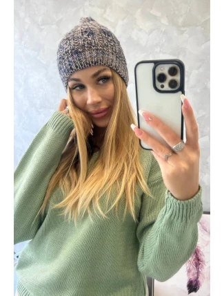 Fleecová čiapka Melisa K241 navy blue+blue