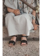 Dziecięce Sandały Z Plecionką Czarne Bailly