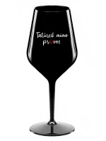 TATÍNEK MIMO PROVOZ - černá nerozbitná sklenice na víno 470 ml