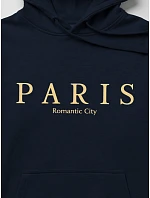 Pánska mikina s kapucňou a potlačou PARIS, tmavomodrá, FashionStreet NX5147BX