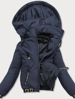 Tmavomodrá dámska bunda typu "bomber" (B8098-3)
