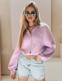 Dámske nadrozmerné mušelínové tričko MUSLINEA berry FashionStreet DY0476