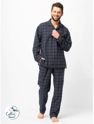 Pánske pyžamo Key MNS 480 B25 dĺžka/r M-2XL so zipsom