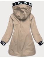Jednoduchá béžová dámska bunda (B8018-12)
