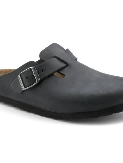 Dámske/pánske žabky Birkenstock Boston Black oil leather narrow (0059463)