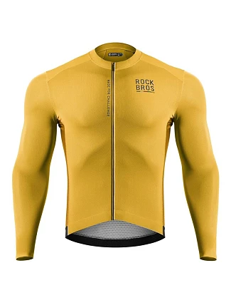 Cyklistický dres Rockbros 15120015024 ROAD TO SKY pre mužov, s dlhým rukávom, veľkosť M – žltý, pánsky Cyklistický dres Rockbros 15120015024 ROAD TO SKY pre mužov, s dlhým rukávom, veľkosť M – žltý, pánsky