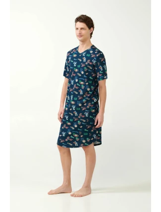Vamp - Pánska nočná košeľa s potlačou 21616 - Vamp Vamp - Pánska nočná košeľa s potlačou 21616 - Vamp