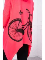 Mikina s potlačou kolesa ružová neónová