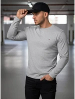 Pánske sivé tričko FashionStreet s dlhým rukávom LX0539
