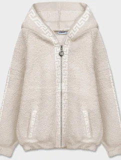 Bunda s kapucňou a'la alpaca light beige (B6001-51)