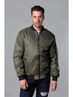 Pánska bunda typu "bomber" v army farbe s prešívanou podšívkou (AK95-3)
