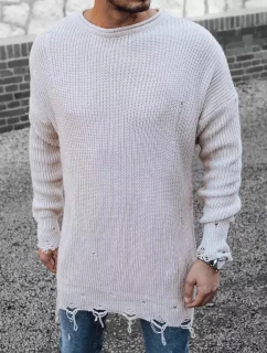 Pánsky sveter WX1965 béžový - Dstreet