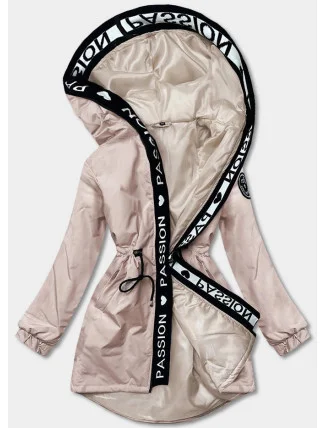 Béžová dámska oversize bunda parka (B8080-51)