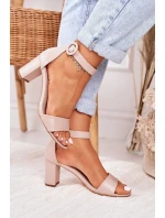 Dámske sandále na podpätku Powder Pink Lexi