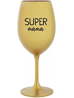 SUPER MOM - zlatý pohár na víno 350 ml