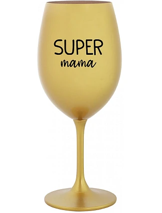SUPER MOM - zlatý pohár na víno 350 ml