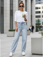 Dámske baggy fit voľné modré džínsy FashionStreet UY2925 Dámske baggy fit voľné modré džínsy FashionStreet UY2925